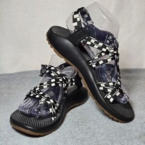 Chaco Womens 8M ZX/2 Classic Sandal in Cubit Black White Worn‎ 2x Water Hike EUC